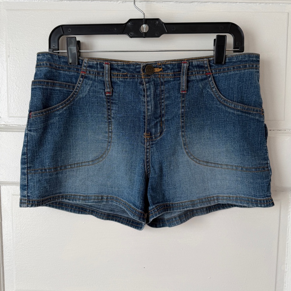 3/$20 π₯ Blue Denim Jean Micro Miniβ Shorts Y2K Cargo Pockets Stretch Streetwear - Picture 11 of 11